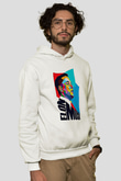 Elon Musk Baskılı Beyaz Unisex Kapüşonlu Sweatshirt