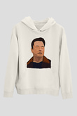 Elon Musk Baskılı Beyaz Unisex Kapüşonlu Sweatshirt