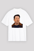 Elon Musk Baskılı Beyaz Unisex Oversize Tişört - Tshirt