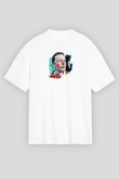 Elon Musk Baskılı Beyaz Unisex Oversize Tişört - Tshirt