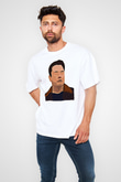 Elon Musk Baskılı Beyaz Unisex Oversize Tişört - Tshirt