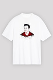 Elon Musk Baskılı Beyaz Unisex Oversize Tişört - Tshirt