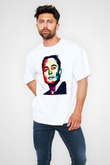 Elon Musk Baskılı Beyaz Unisex Oversize Tişört - Tshirt