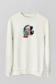 Elon Musk Baskılı Beyaz Unisex Sweatshirt