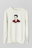 Elon Musk Baskılı Beyaz Unisex Sweatshirt