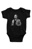 Elon Musk Baskılı Unisex Siyah Bebek Body - Zıbın