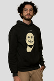 Elon Musk Baskılı Unisex Siyah Kapüşonlu Sweatshirt