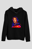 Elon Musk Baskılı Unisex Siyah Kapüşonlu Sweatshirt