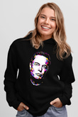 Elon Musk Baskılı Unisex Siyah Kapüşonlu Sweatshirt