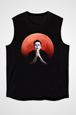 Elon Musk Baskılı Unisex Siyah Kolsuz Tişört - Tshirt
