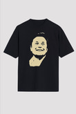 Elon Musk Baskılı Unisex Siyah Oversize Tişört - Tshirt