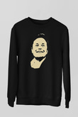 Elon Musk Baskılı Unisex Siyah Sweatshirt