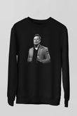 Elon Musk Baskılı Unisex Siyah Sweatshirt