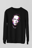 Elon Musk Baskılı Unisex Siyah Sweatshirt