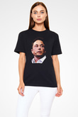 Elon Musk Baskılı Unisex Siyah Tişört - Tshirt