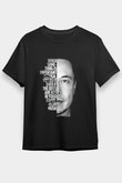 Elon Musk Baskılı Unisex Siyah Tişört - Tshirt