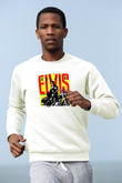 Elvis Presley Baskılı Unisex Beyaz Sweatshirt