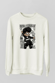 Elvis Presley Baskılı Unisex Beyaz Sweatshirt