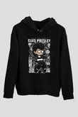 Elvis Presley Baskılı Unisex Siyah Hoodie