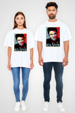 Elvis Presley Beyaz Unisex Oversize Tişört T-Shirt