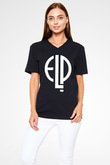 Emerson, Lake and Palmer Siyah Unisex V Yaka Tişört T-Shirt