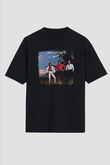 Emerson,Lake and Palmer Baskılı Unisex Siyah Oversize Tişört