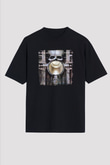 Emerson,Lake and Palmer Baskılı Unisex Siyah Oversize Tişört