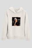 Eminem Baskılı Unisex Beyaz Kapüşonlu Sweatshirt