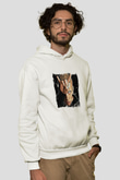 Eminem Baskılı Unisex Beyaz Kapüşonlu Sweatshirt