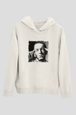 Eminem Baskılı Unisex Beyaz Kapüşonlu Sweatshirt