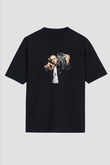 Eminem Baskılı Unisex Oversize Siyah Tişört