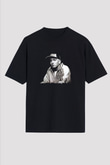 Eminem Baskılı Unisex Oversize Siyah Tişört