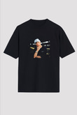 Eminem Baskılı Unisex Oversize Siyah Tişört