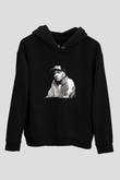 Eminem Baskılı Unisex Siyah Hoodie