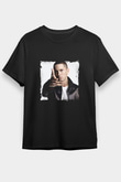 Eminem Baskılı Unisex Siyah Tişört