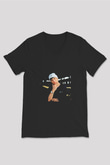 Eminem Baskılı Unisex Siyah V Yaka Tişört