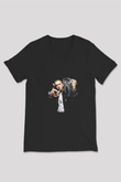Eminem Baskılı Unisex Siyah V Yaka Tişört
