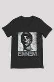 Eminem Siyah Unisex V Yaka Tişört T-Shirt