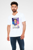 Emmy Noether Baskılı Unisex V Yaka Beyaz Tişört - Tshirt