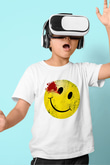 Emoji Baskılı Unisex Beyaz  Çocuk Tişört