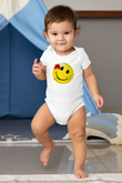 Emoji BaskılıBeyaz  Bebek Body - Zıbın