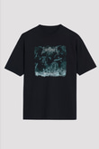Emperor Baskılı Unisex Siyah Oversize Tişört