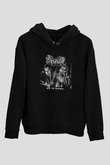 Empyrium Baskılı Unisex Siyah Kapüşonlu Sweatshirt