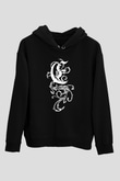 Empyrium Baskılı Unisex Siyah Kapüşonlu Sweatshirt