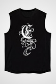 Empyrium Baskılı Unisex Siyah Kolsuz Tişört - Tshirt