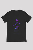 Endorfin Molekülü Baskılı Unisex V Yaka Siyah Tİşört - Tshirt