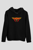 Enforcer Baskılı Unisex Siyah Kapüşonlu Sweatshirt