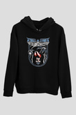 Enforcer Baskılı Unisex Siyah Kapüşonlu Sweatshirt