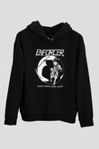 Enforcer Baskılı Unisex Siyah Kapüşonlu Sweatshirt