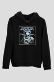 Enforcer Baskılı Unisex Siyah Kapüşonlu Sweatshirt